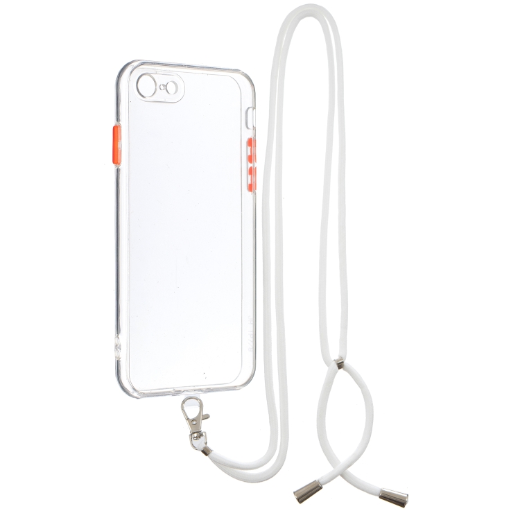 

Transparent PC+TPU Phone Case with Contrast Color Button & Neck Lanyard For iPhone 7/8/SE 2020(Transparent)