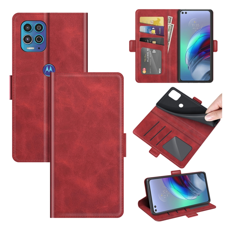 

For Motorola Moto Edge S / G100 Dual-side Magnetic Buckle Horizontal Flip Leather Case with Holder & Card Slots & Wallet(Red)