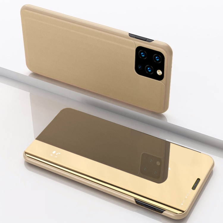 

For Xiaomi Mi 11 Pro Plated Mirror Horizontal Flip Leather Case with Holder(Gold)