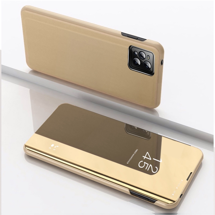

For OPPO Realme C20 Plated Mirror Horizontal Flip Leather Case with Holder(Gold)