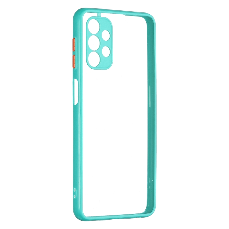 

For Samsung Galaxy A32 5G Transparent PC+TPU Phone Case with Contrast Color Button(Green)