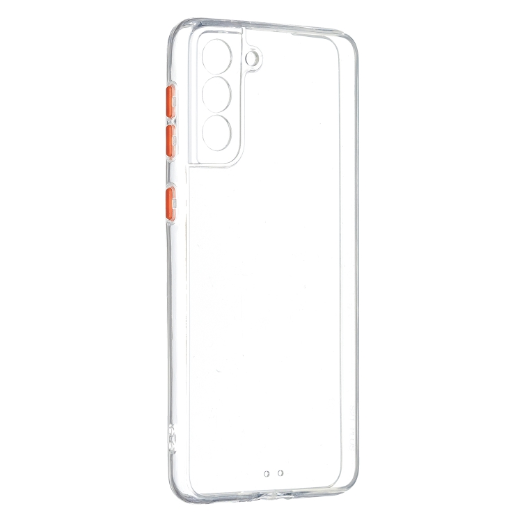 

For Samsung Galaxy S21+ 5G Transparent PC+TPU Phone Case with Contrast Color Button(Transparent)