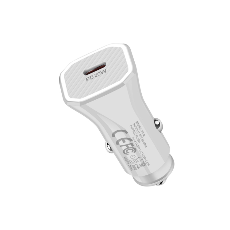 YS-2 PD 20W USB-C / Type-C Interface Car Fast Charger for iPhone Series / iPad Series(White)
YS-2 PD 20W USB-C / Type-C Interface Car Fast Charger for iPhone Series / iPad Series(White)