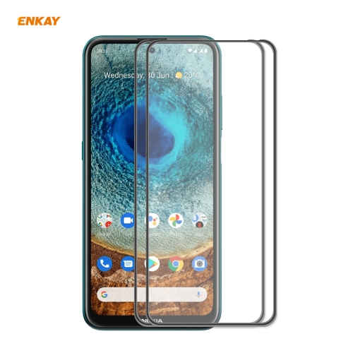 

For Nokia X10 / X20 2 PCS ENKAY Hat-Prince Anti-drop Full Glue Tempered Glass Full Screen Film Anti-fall Protector