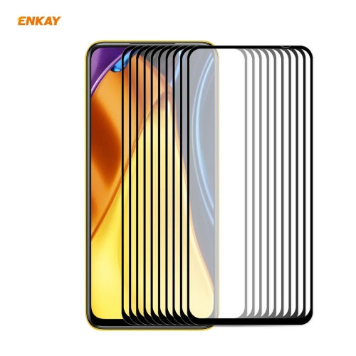 

For Xiaomi Poco M3 Pro / Redmi Note 10 5G 10 PCS ENKAY Hat-Prince Full Glue 0.26mm 9H 2.5D Tempered Glass Full Coverage Film