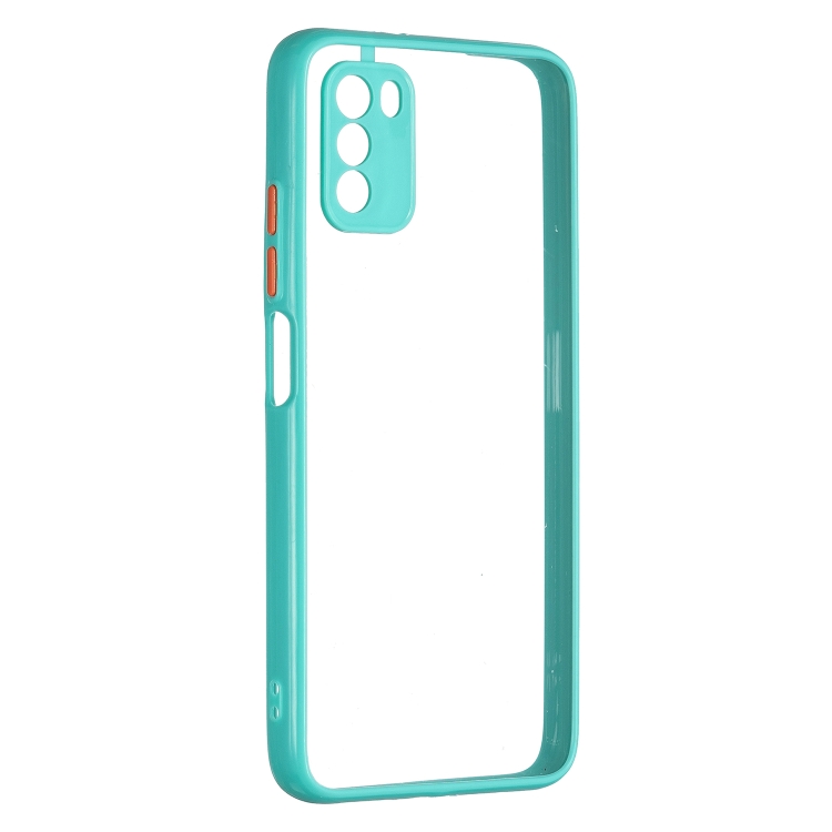 

Transparent PC+TPU Phone Case with Contrast Color Button For Xiaomi Redmi 9 Power / Poco M3(Green)