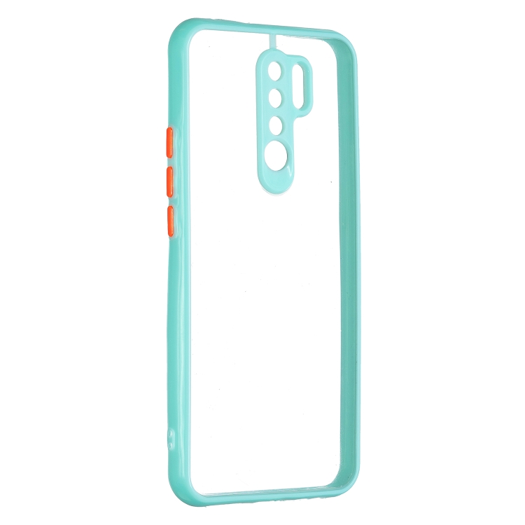 

Transparent PC+TPU Phone Case with Contrast Color Button For Xiaomi Redmi 9 / Redmi 9 Prime(Green)