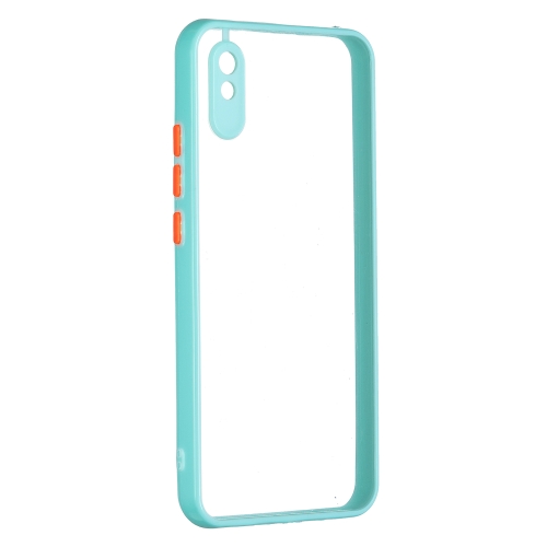 

Transparent PC+TPU Phone Case with Contrast Color Button For Xiaomi Redmi 9A/9i(Green)