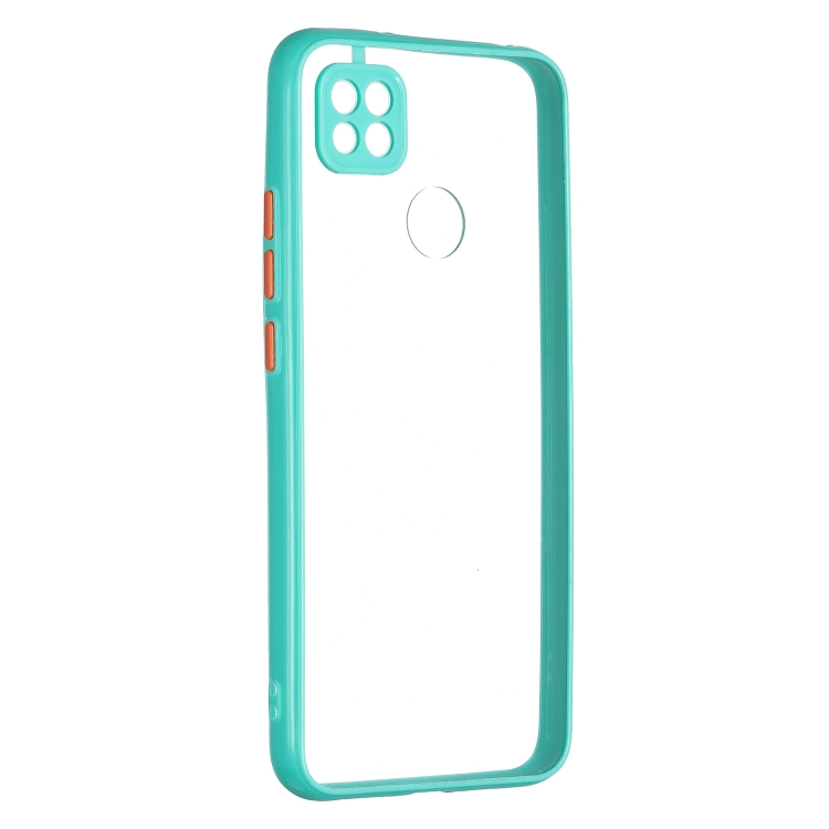 

Transparent PC+TPU Phone Case with Contrast Color Button For Xiaomi Redmi 9C(Green)