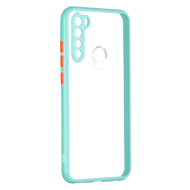 

Transparent PC+TPU Phone Case with Contrast Color Button For Xiaomi Redmi Note 8(Green)
