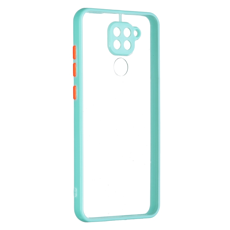 

Transparent PC+TPU Phone Case with Contrast Color Button For Xiaomi Redmi Note 9 / 10X 4G(Green)