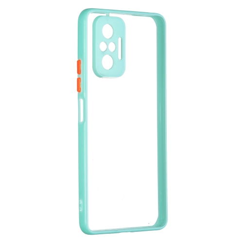 

Transparent PC+TPU Phone Case with Contrast Color Button For Xiaomi Redmi Note 10 Pro / Note 10 Max(Green)