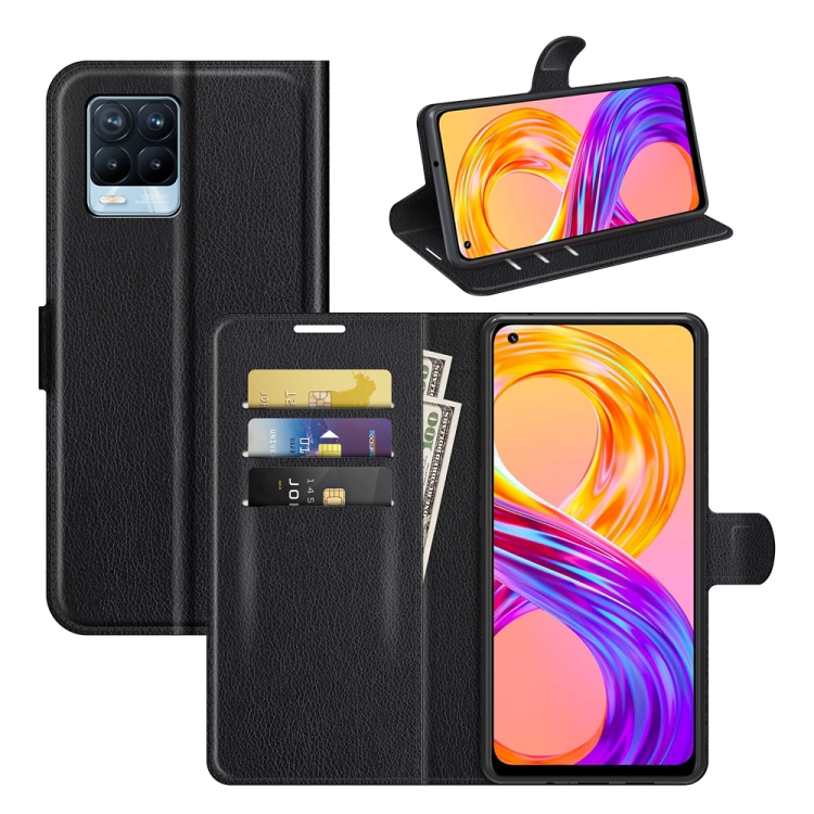 

For OPPO Realme 8 / 8 Pro 4G Litchi Texture Horizontal Flip Protective Case with Holder & Card Slots & Wallet(Black)