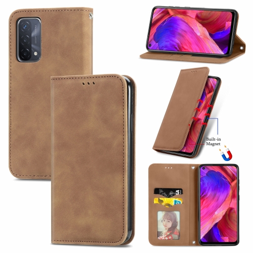 

For OPPO A93 5G Retro Skin Feel Business Magnetic Horizontal Flip Leather Case With Holder & Card Slots & Wallet & Photo Frame(Brown)