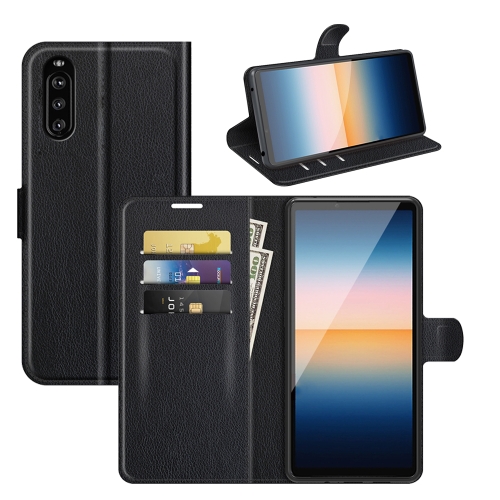 

For Sony Xperia 10 III Litchi Texture Horizontal Flip Protective Case with Holder & Card Slots & Wallet(Black)