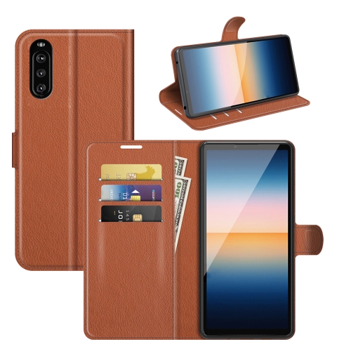 

For Sony Xperia 10 III Litchi Texture Horizontal Flip Protective Case with Holder & Card Slots & Wallet(Brown)