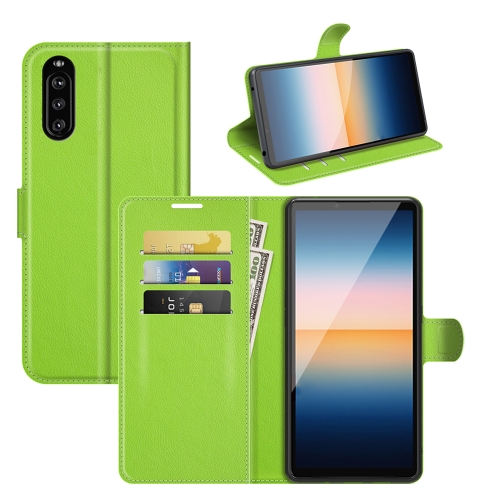 

For Sony Xperia 10 III Litchi Texture Horizontal Flip Protective Case with Holder & Card Slots & Wallet(Green)