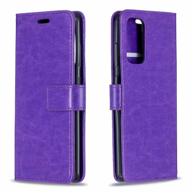 

For Samsung Galaxy S21+ 5G Crazy Horse Texture Horizontal Flip Leather Case with Holder & Card Slots & Wallet & Photo Frame(Purple)