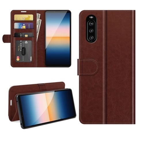 

For Sony Xperia 10 III R64 Texture Single Horizontal Flip Protective Case with Holder & Card Slots & Wallet& Photo Frame(Brown)