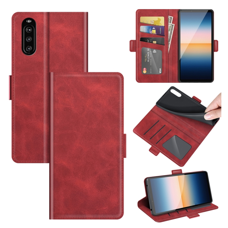 

For Sony Xperia 10 III Dual-side Magnetic Buckle Horizontal Flip Leather Case with Holder & Card Slots & Wallet(Red)