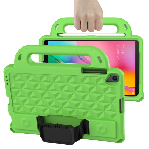 

For Samsung Galaxy Tab A 10.1 2019 T510/T515 Diamond Series EVA Anti-Fall Shockproof Sleeve Protective Shell Case with Holder & Strap(Green)