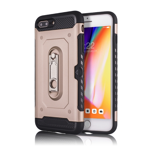 

Shockproof PC + TPU Case for iPhone 6P / 6SP, with Holder(Rosegold)