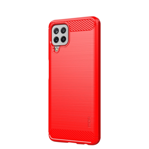 

For Samsung Galaxy A22 4G MOFI Gentleness Series Brushed Texture Carbon Fiber Soft TPU Case(Red)