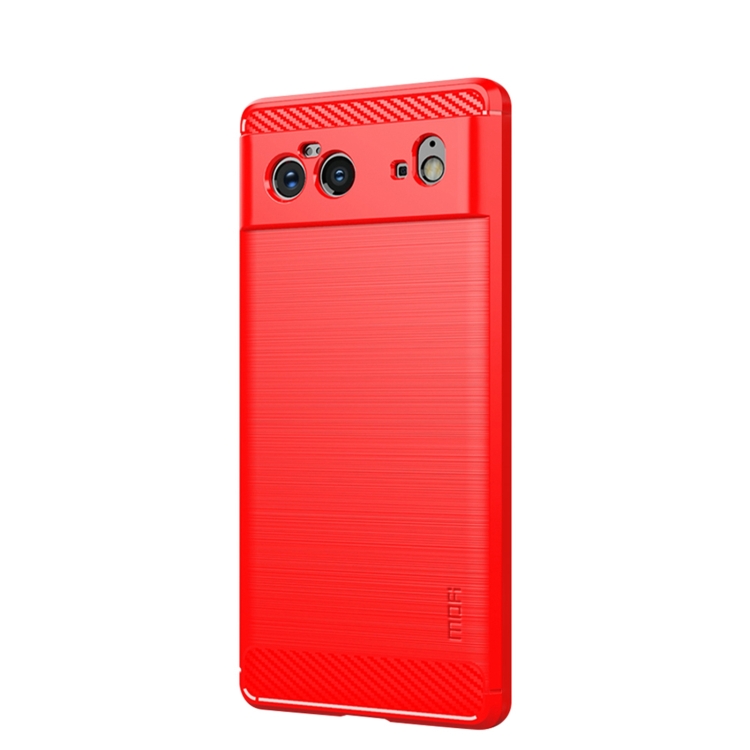 

For Google Pixel 6 MOFI Gentleness Series Brushed Texture Carbon Fiber Soft TPU Case(Red)