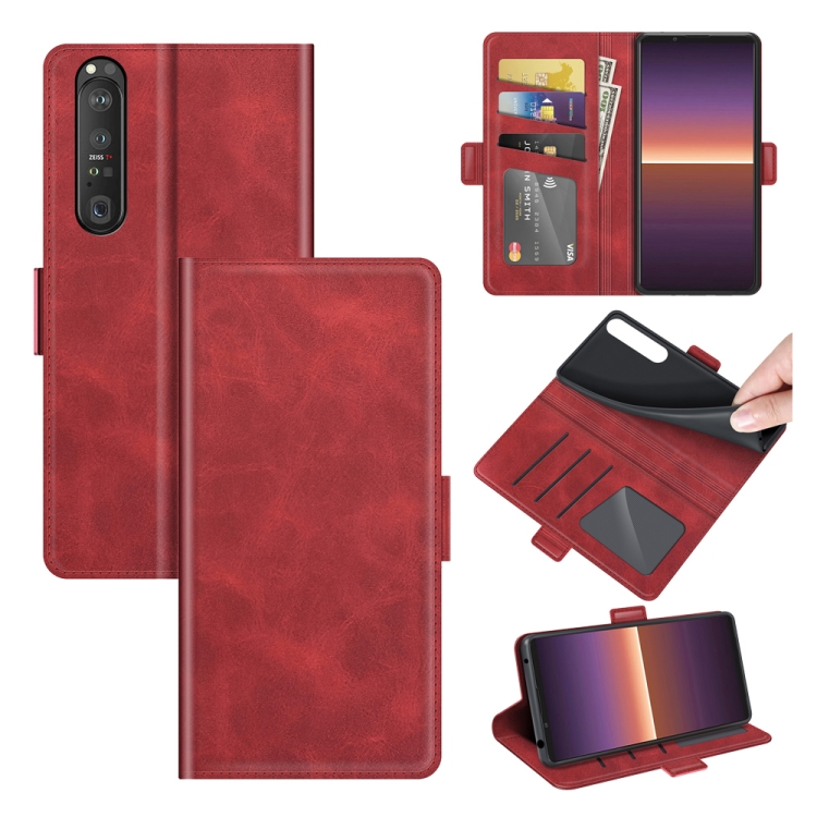 

For Sony Xperia 1 III Dual-side Magnetic Buckle Horizontal Flip Leather Case with Holder & Card Slots & Wallet(Red)