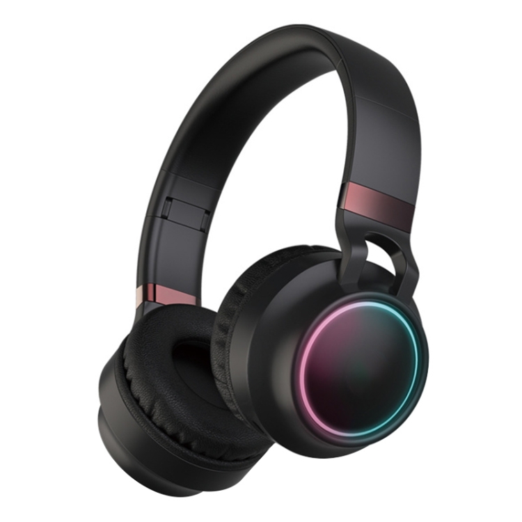 

Fingertime BD01 Colorful LED Bluetooth 5.0 Headphones Foldable Wireless HiFi Stereo Headset with Mic, Support TF Card / 3.5mm AUX(Black)