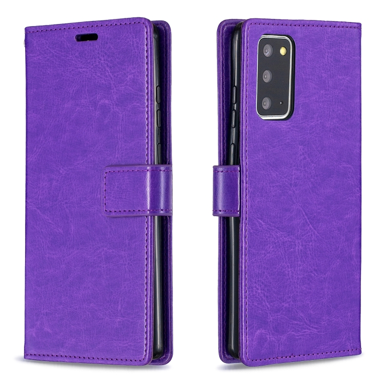 

For Samsung Galaxy A52 5G / 4G Crazy Horse Texture Horizontal Flip Leather Case with Holder & Card Slots & Wallet & Photo Frame(Purple)