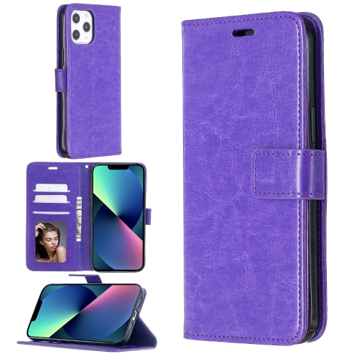 

Crazy Horse Texture Horizontal Flip Leather Case with Holder & Card Slots & Wallet & Photo Frame For iPhone 13 mini(Purple)