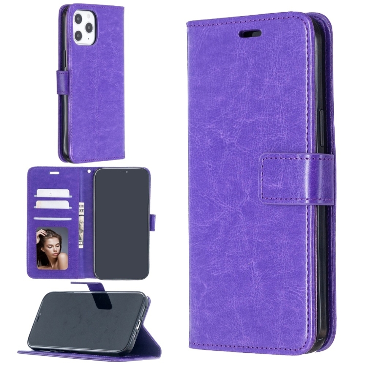

Crazy Horse Texture Horizontal Flip Leather Case with Holder & Card Slots & Wallet & Photo Frame for iPhone 13 Pro(Purple)