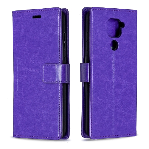 

For Xiaomi Redmi Note 9 5G Crazy Horse Texture Horizontal Flip Leather Case with Holder & Card Slots & Wallet & Photo Frame(Purple)