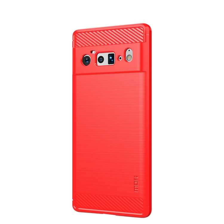 

For Google Pixel 6 Pro MOFI Gentleness Series Brushed Texture Carbon Fiber Soft TPU Case(Red)