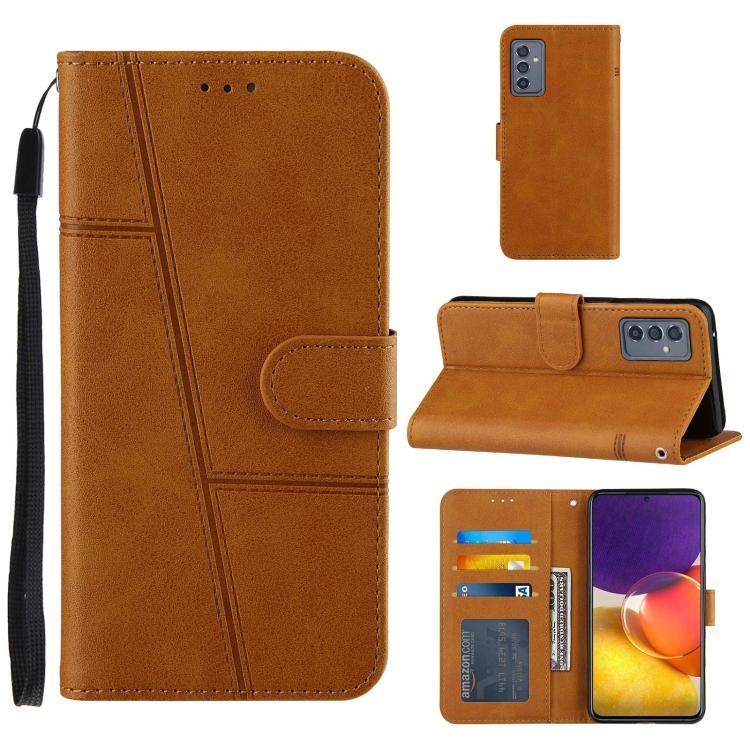 

For Samsung Galaxy A82 5G Stitching Calf Pattern Buckle Card Wallet with Flip Phone Holster with Lanyard Bracket Function(Yellow)