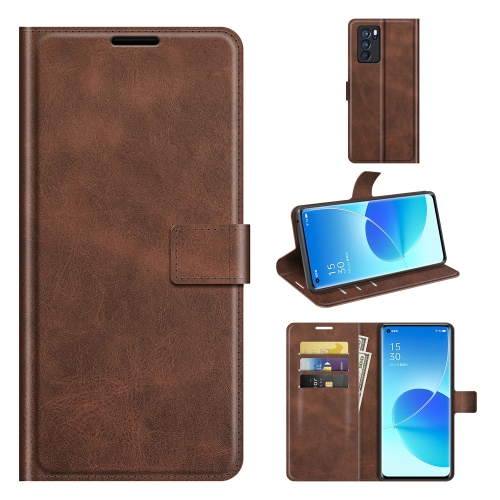 

For OPPO Reno6 Pro 5G Retro Calf Pattern Buckle Horizontal Flip Leather Case with Holder & Card Slots & Wallet(Dark Brown)