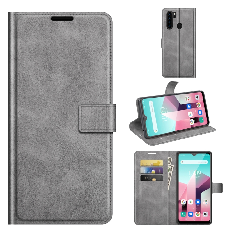 

For Blackview A80 Plus / A80 Pro Retro Calf Pattern Buckle Horizontal Flip Leather Case with Holder & Card Slots & Wallet(Grey)