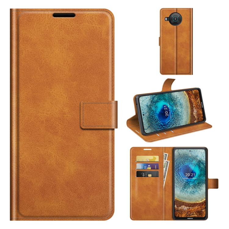 

For Nokia X10 / X20 Retro Calf Pattern Buckle Horizontal Flip Leather Case with Holder & Card Slots & Wallet(Yellow)