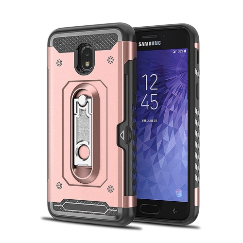 

Shockproof PC + TPU Case for Galaxy J3 (2018), with Holder(Rosegold)