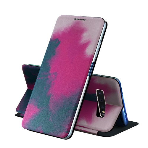 

For Samsung Galaxy S10 Voltage Watercolor Pattern Skin Feel Magnetic Horizontal Flip PU Leather Case with Holder(Berry)