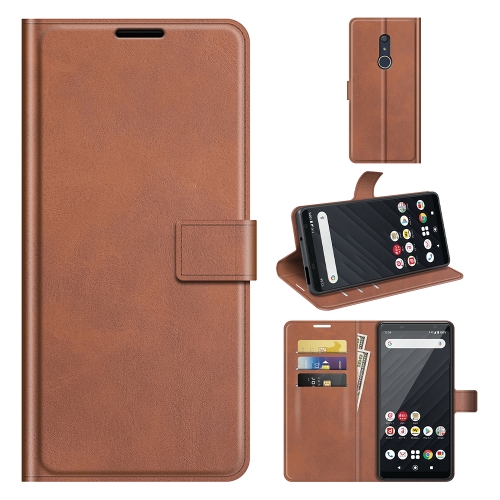 

For Sony Xperia Ace II Retro Calf Pattern Buckle Card Wallet Left and Right Flip Phone Holster with Bracket Function(Light Brown)