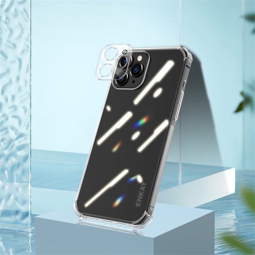 

For iPhone 11 Pro Hat-Prince ENKAY Clear TPU Shockproof Airbag Soft Case + Camera Lens Glass Film