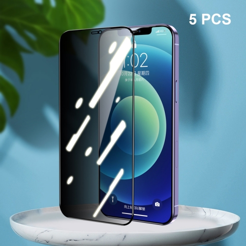 

5 PCS ENKAY Hat-Prince Full Coverage 28 Degree Privacy Screen Protector Anti-spy Tempered Glass Film For iPhone 12 mini