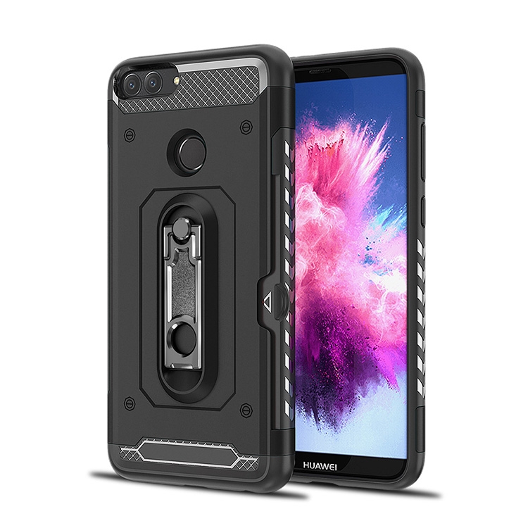 

Shockproof PC + TPU Case for Huawei P Smart (2019) / Honor 10 Lite, with Holder(Black)