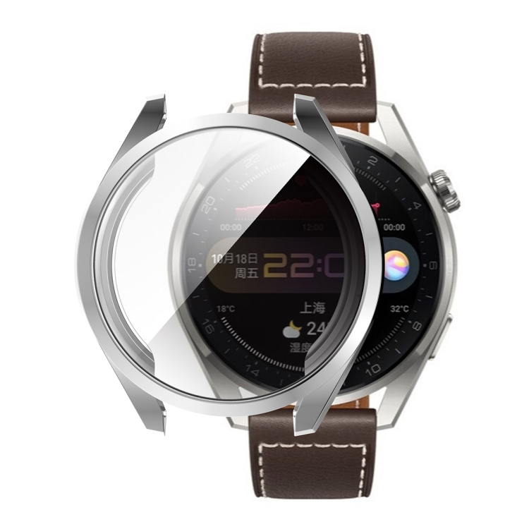 

For Huawei Watch 3 Pro 48mm ENKAY Hat-Prince Full Coverage Transparent Soft Case TPU HD Clear Cover(Silver)