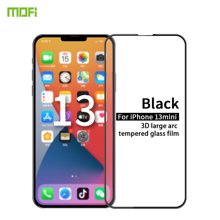 

MOFI 9H 3D Explosion-proof Curved Screen Tempered Glass Film For iPhone 13 mini(Black)