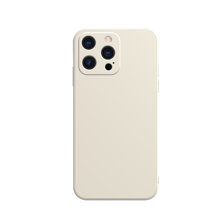 

Solid Color Cube Straight Edge Liquid Silicone Case For iPhone 13 Pro(White)