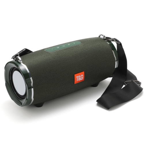 

T&G TG187 Portable Waterproof Wireless Bass Surround Bluetooth Speaker with Shoulder Strap, Support FM / TF Card(Green)