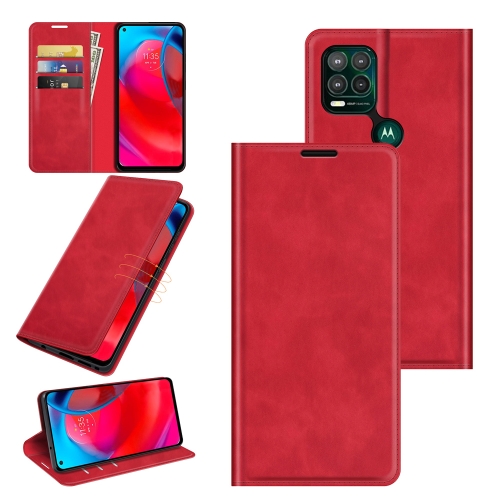 

For Motorola Moto G Stylus 5G Retro-skin Business Magnetic Suction Leather Case with Holder & Card Slots & Wallet(Red)